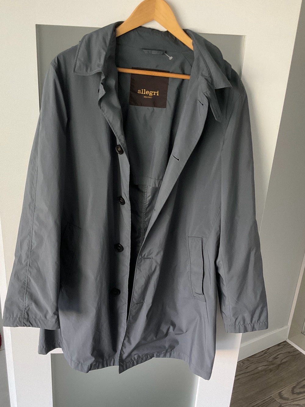Allegri Milano Men's Slate Gray Trench rain Coat packable